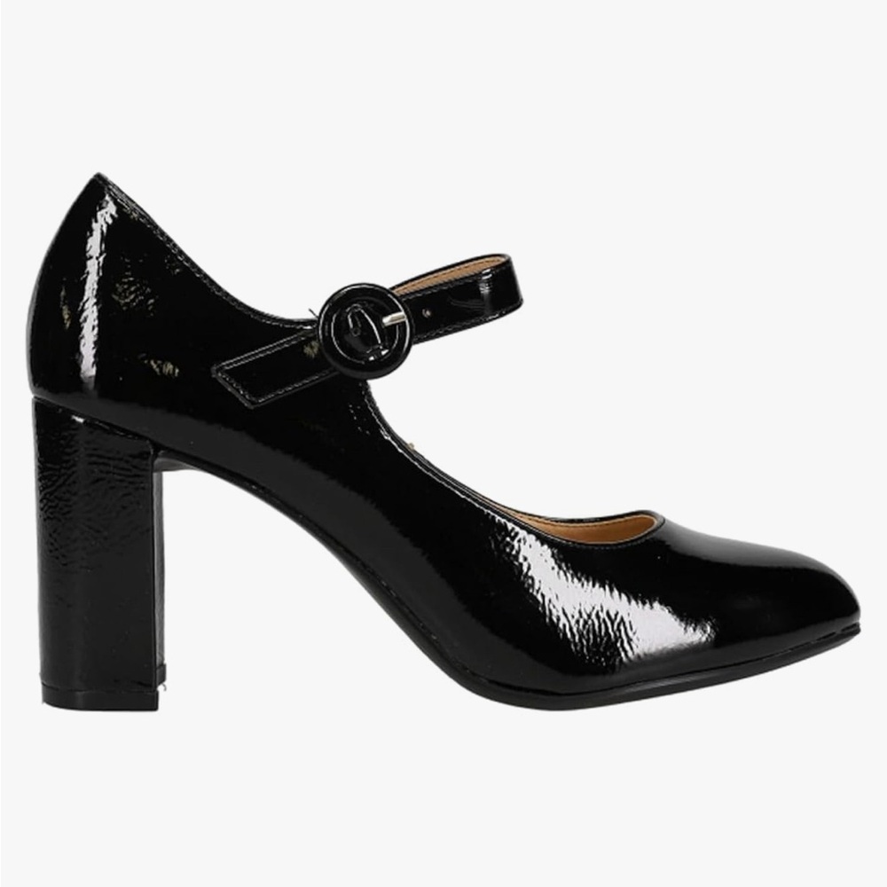 CL by Laundry Black Block Heel Mary Jane Shoes